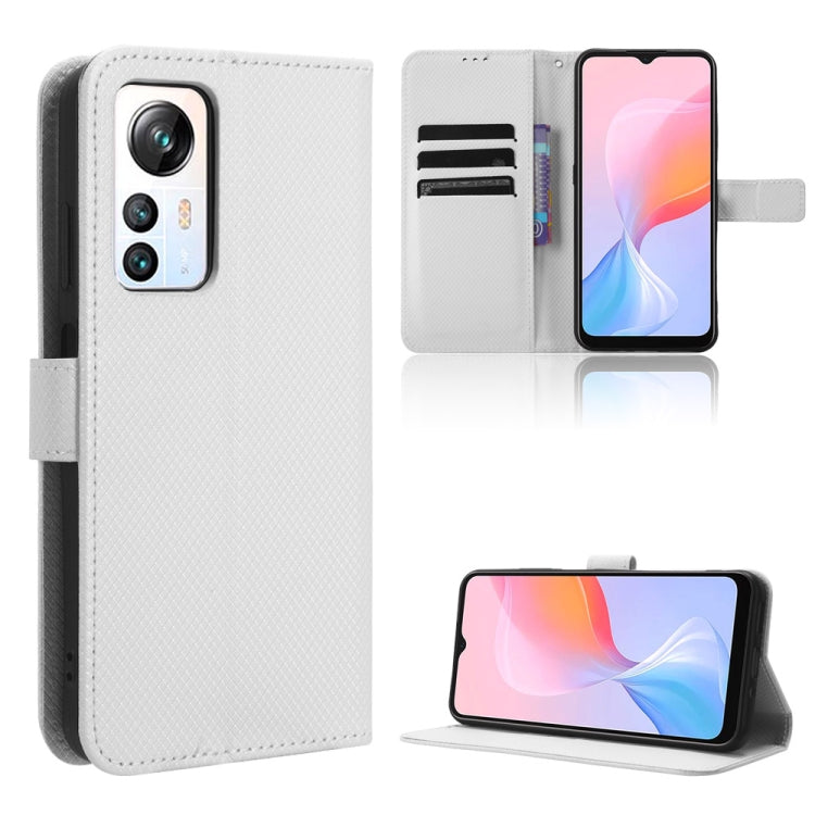 For Blackview A85 Diamond Texture Leather Phone Case(White) - More Brand by PMC TechLife | Online Shopping South Africa | PMC TechLife