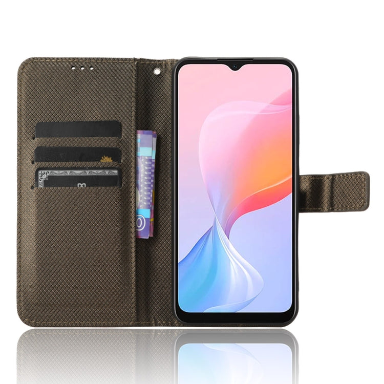 For Blackview A85 Diamond Texture Leather Phone Case(Brown) - More Brand by PMC TechLife | Online Shopping South Africa | PMC TechLife | Buy Now Pay Later Mobicred
