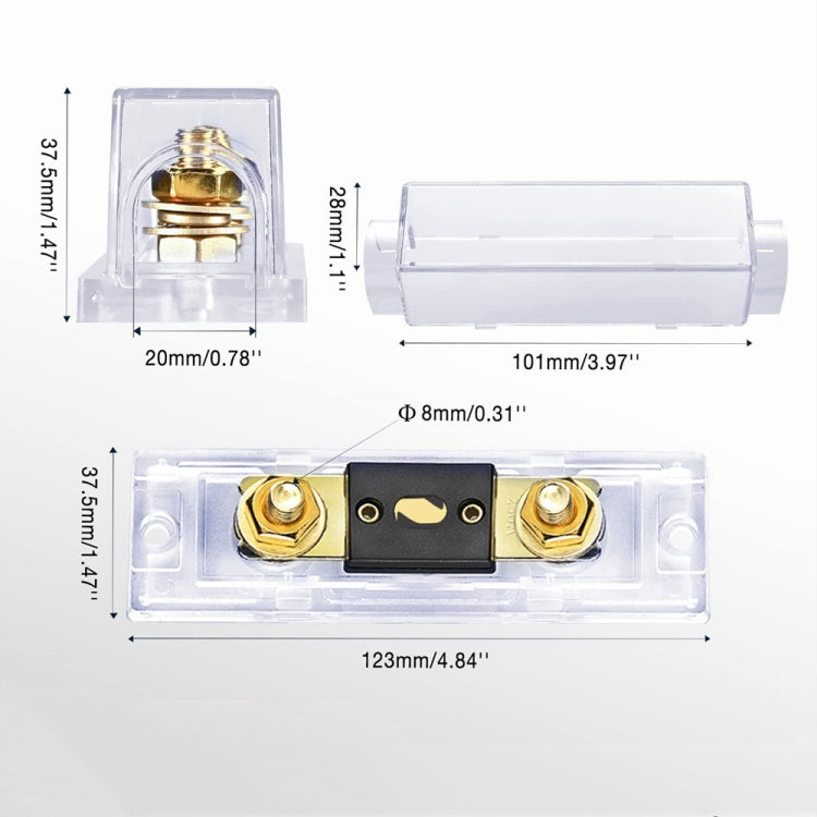 2 in 1 ANL Car Fuse Holder Electrical Protection Insulating Cover, Current:120A - Fuse by PMC TechLife | Online Shopping South Africa | PMC TechLife | Buy Now Pay Later Mobicred