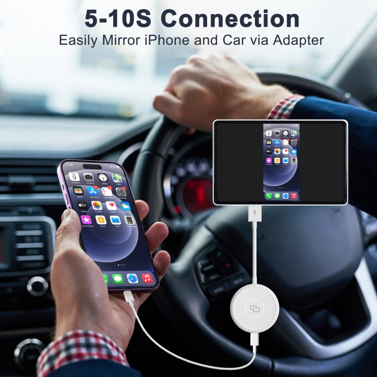 THT-020-6 USB + USB-C / Type-C Carplay Mirror Adapter for iPhone(White) - free shipping - PMC TechLife - Order now!