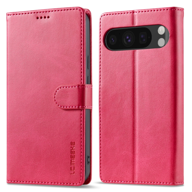 For Google Pixel 9 / 9 Pro LC.IMEEKE Calf Texture Flip Leather Phone Case(Red) - Google Cases by LC.IMEEKE | Online Shopping South Africa | PMC Jewellery | Buy Now Pay Later Mobicred