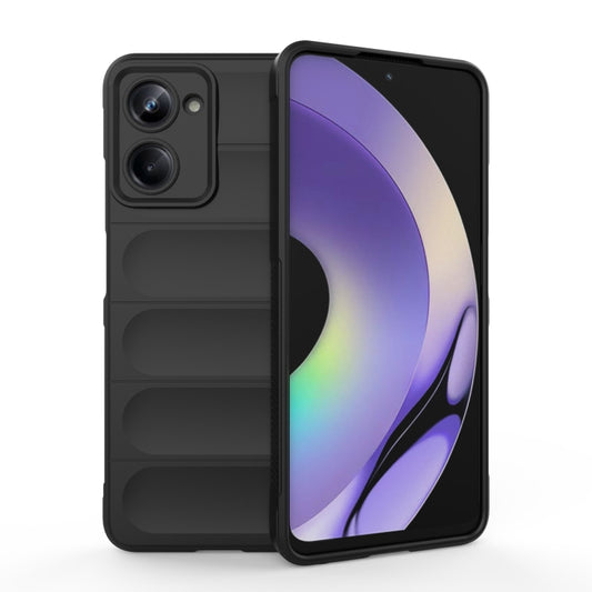 For Realme 10 Pro 5G Magic Shield TPU + Flannel Phone Case(Black) - Realme Cases by PMC Jewellery | Online Shopping South Africa | PMC Jewellery | Buy Now Pay Later Mobicred
