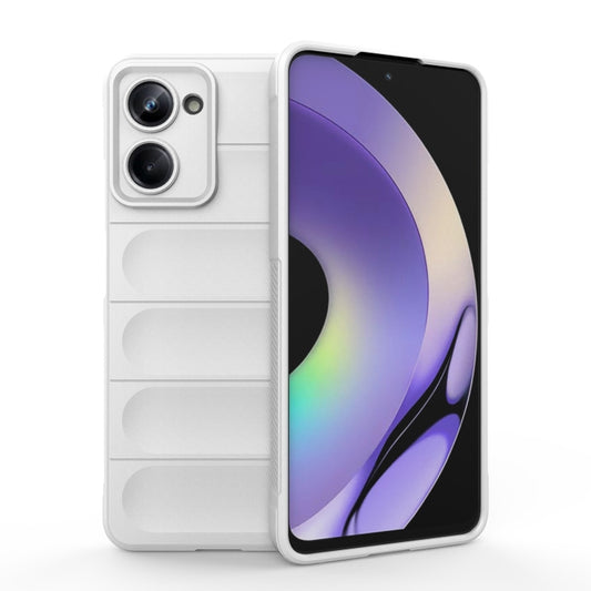 For Realme 10 Pro 5G Magic Shield TPU + Flannel Phone Case(White) - Realme Cases by PMC Jewellery | Online Shopping South Africa | PMC Jewellery | Buy Now Pay Later Mobicred