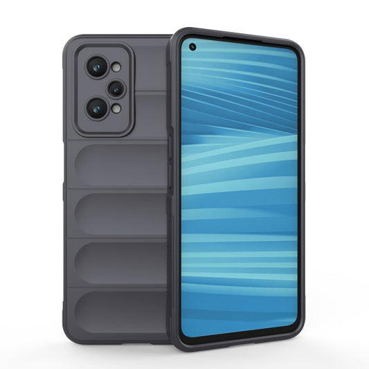 For Realme GT2 Magic Shield TPU + Flannel Phone Case(Dark Grey) - Realme Cases by PMC Jewellery | Online Shopping South Africa | PMC Jewellery | Buy Now Pay Later Mobicred