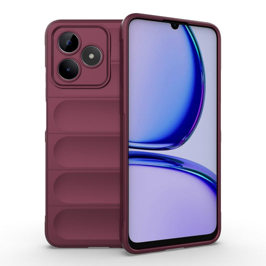For Realme C53 4G Magic Shield TPU + Flannel Phone Case(Wine Red) - Realme Cases by PMC Jewellery | Online Shopping South Africa | PMC Jewellery | Buy Now Pay Later Mobicred