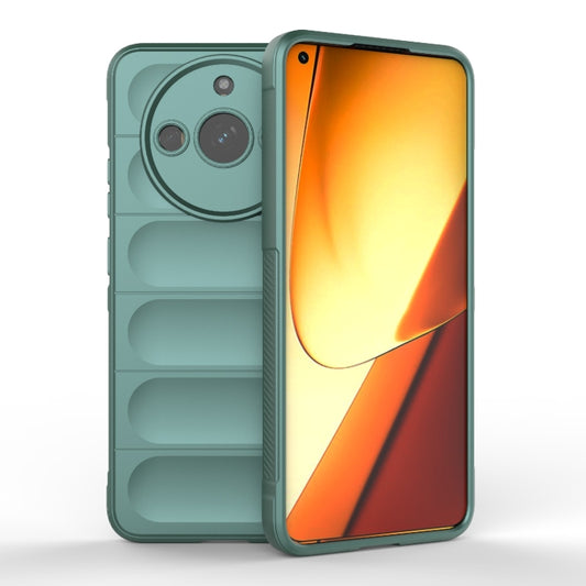 For Realme 11 5G Magic Shield TPU + Flannel Phone Case(Dark Green) - Realme Cases by PMC Jewellery | Online Shopping South Africa | PMC Jewellery | Buy Now Pay Later Mobicred