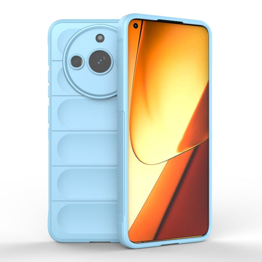 For Realme 11 5G Magic Shield TPU + Flannel Phone Case(Light Blue) - Realme Cases by PMC Jewellery | Online Shopping South Africa | PMC Jewellery | Buy Now Pay Later Mobicred