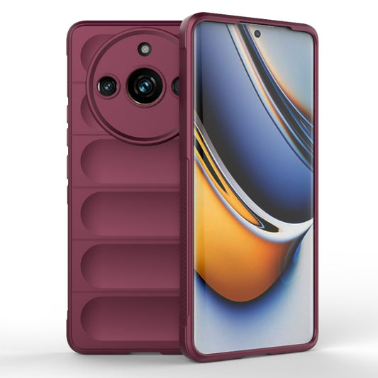 For Realme 11 Pro 5G/11 Pro+ 5G Magic Shield TPU + Flannel Phone Case(Wine Red) - Realme Cases by PMC Jewellery | Online Shopping South Africa | PMC Jewellery | Buy Now Pay Later Mobicred