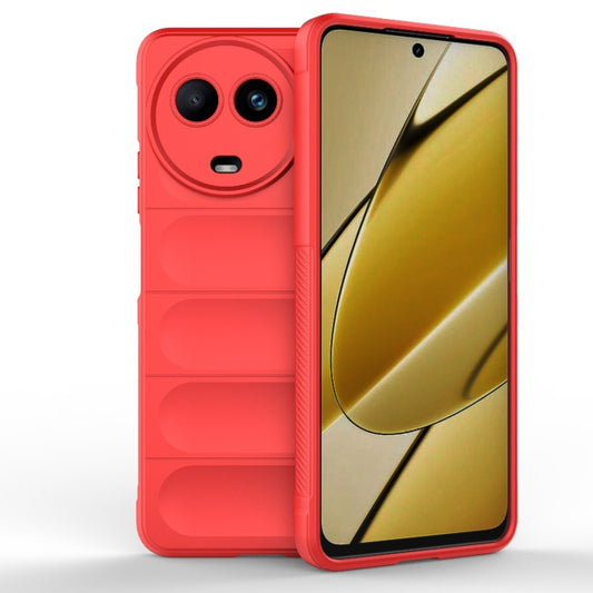For Realme 11 5G Global Magic Shield TPU + Flannel Phone Case(Red) - Realme Cases by PMC Jewellery | Online Shopping South Africa | PMC Jewellery | Buy Now Pay Later Mobicred