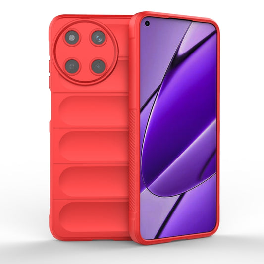 For Realme 11 4G Global Magic Shield TPU + Flannel Phone Case(Red) - Realme Cases by PMC Jewellery | Online Shopping South Africa | PMC Jewellery | Buy Now Pay Later Mobicred