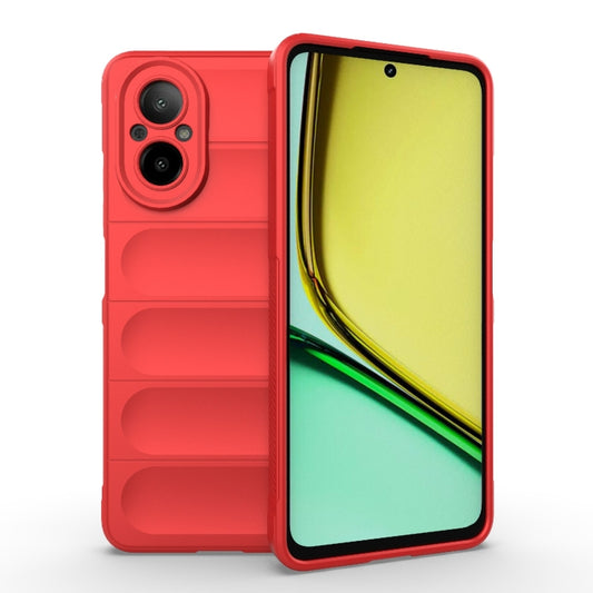 For Realme C67 4G Global Magic Shield TPU + Flannel Phone Case(Red) - Realme Cases by PMC Jewellery | Online Shopping South Africa | PMC Jewellery | Buy Now Pay Later Mobicred