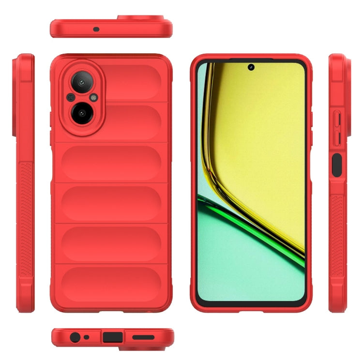 For Realme C67 4G Global Magic Shield TPU + Flannel Phone Case(Red) - Realme Cases by PMC Jewellery | Online Shopping South Africa | PMC Jewellery | Buy Now Pay Later Mobicred