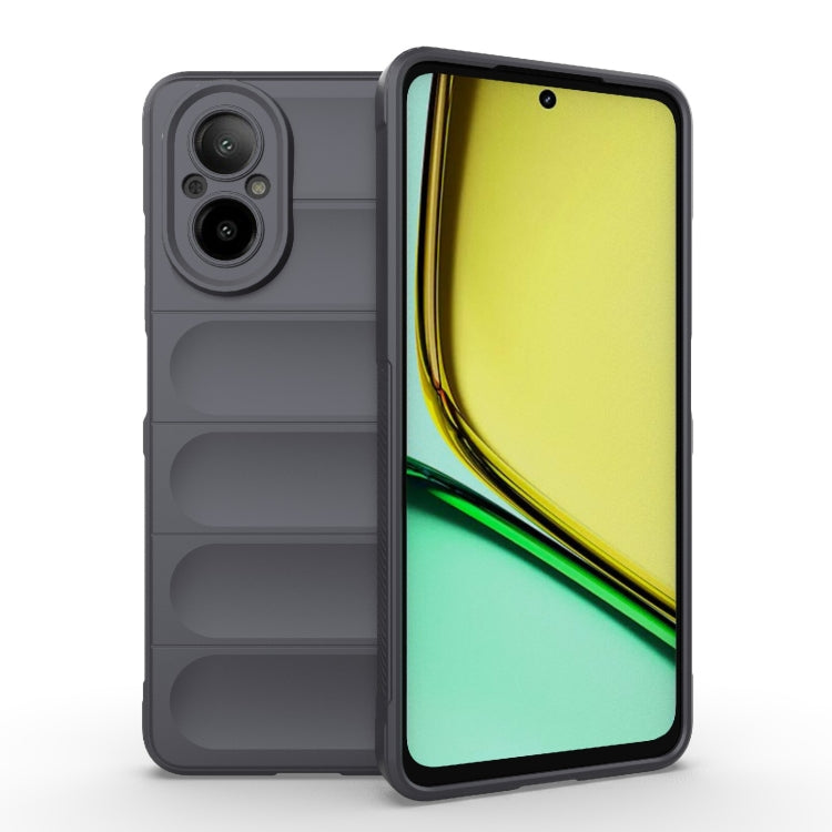 For Realme C67 4G Global Magic Shield TPU + Flannel Phone Case(Dark Grey) - Realme Cases by PMC TechLife | Online Shopping South Africa | PMC TechLife | Buy Now Pay Later Mobicred