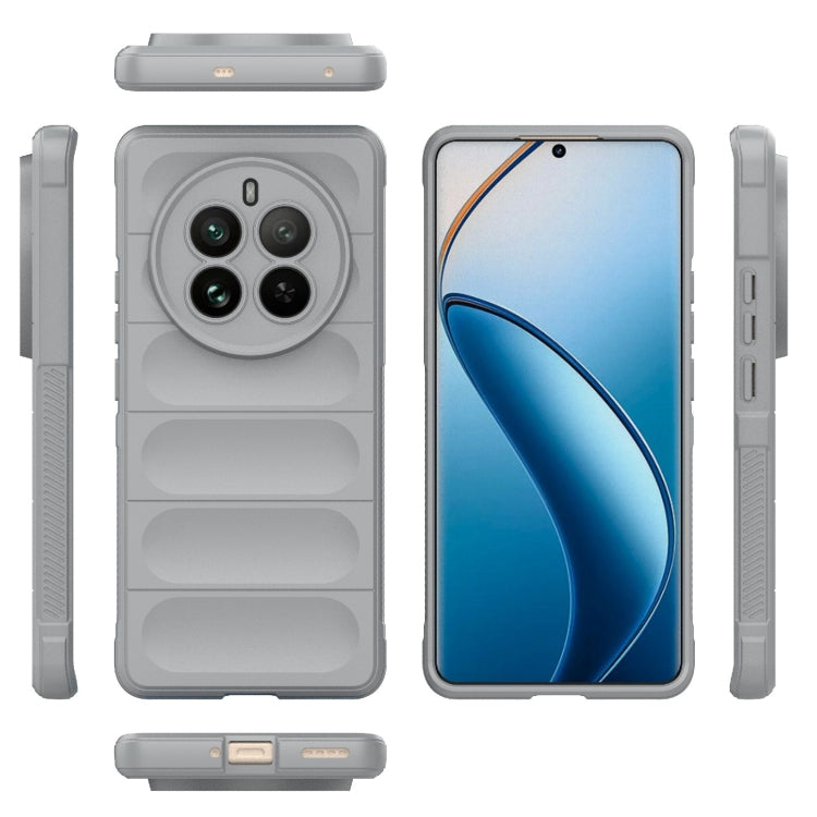 For Realme 12 Pro 5G / 12 Pro+ Magic Shield TPU + Flannel Phone Case(Grey) - Realme Cases by PMC TechLife | Online Shopping South Africa | PMC TechLife | Buy Now Pay Later Mobicred