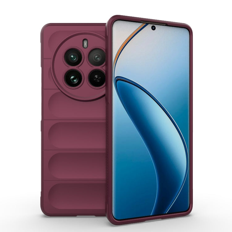 For Realme 12 Pro 5G / 12 Pro+ Magic Shield TPU + Flannel Phone Case(Wine Red) - Realme Cases by PMC Jewellery | Online Shopping South Africa | PMC Jewellery | Buy Now Pay Later Mobicred