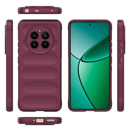 For Realme 12+ 5G Global Magic Shield TPU + Flannel Phone Case(Wine Red) - Realme Cases by PMC Jewellery | Online Shopping South Africa | PMC Jewellery | Buy Now Pay Later Mobicred