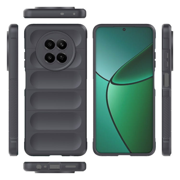 For Realme 12 5G Global Magic Shield TPU + Flannel Phone Case(Dark Grey) - Realme Cases by PMC Jewellery | Online Shopping South Africa | PMC Jewellery | Buy Now Pay Later Mobicred