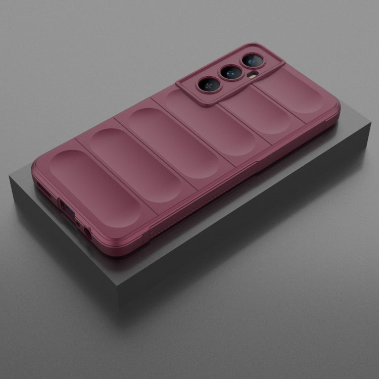 For Realme C65 4G Global Magic Shield TPU + Flannel Phone Case(Wine Red) - Realme Cases by PMC TechLife | Online Shopping South Africa | PMC TechLife | Buy Now Pay Later Mobicred
