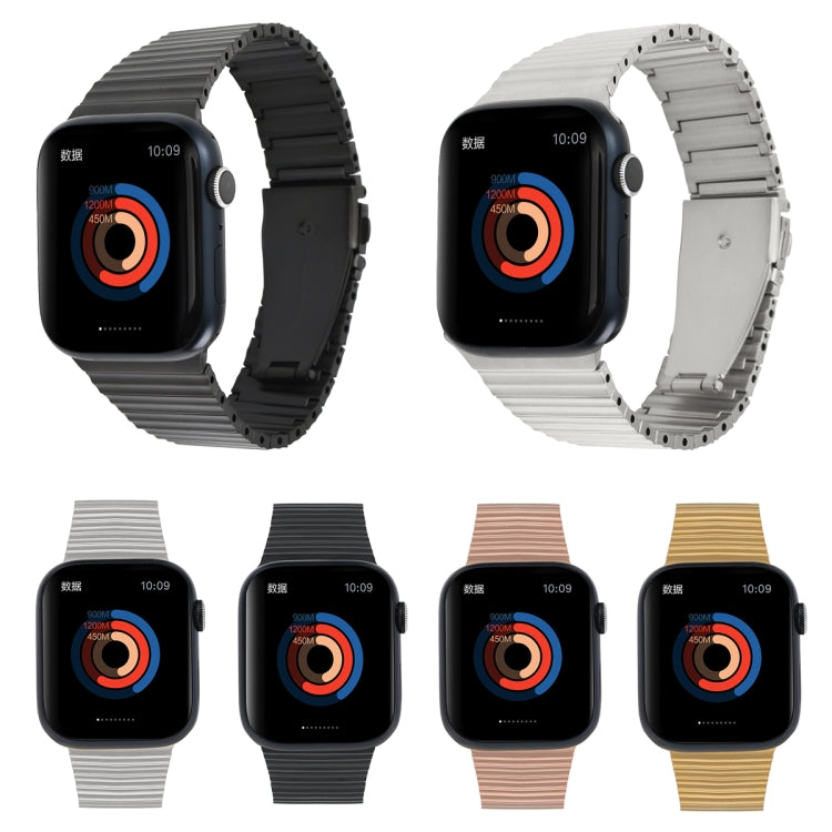Ocean Metal Replacement Watch Band For Apple Watch 9 45mm(Black) - Watch Bands by PMc TechLife | Online Shopping South Africa | PMc TechLife | Buy Now Pay Later Mobicred