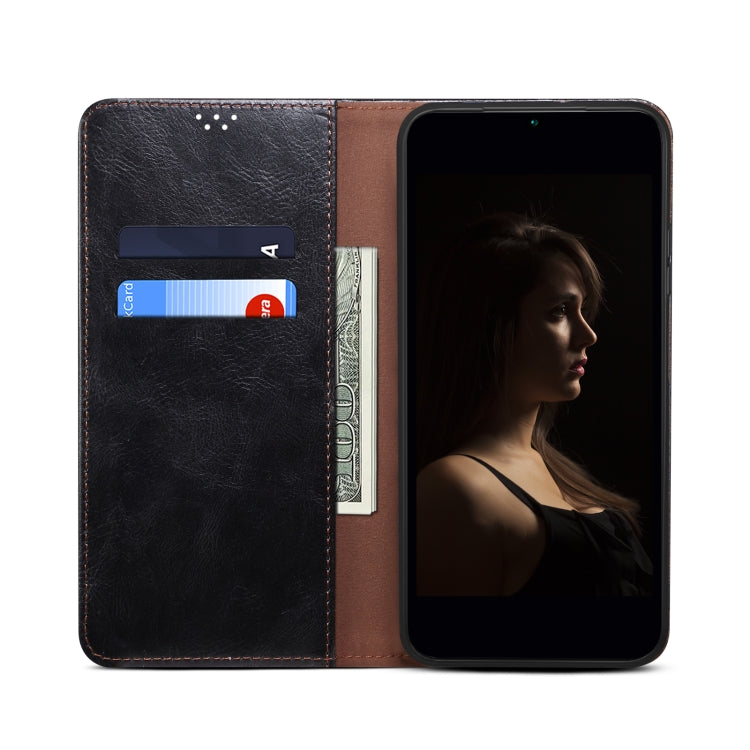 For OPPO A98 5G Oil Wax Crazy Horse Texture Leather Phone Case(Black) - OPPO Cases by PMC Jewellery | Online Shopping South Africa | PMC Jewellery