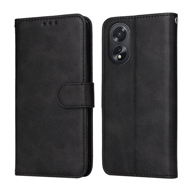 For OPPO A38 4G / A18 4G Global Classic Calf Texture Flip Leather Phone Case(Black) - A38 Cases by PMC Jewellery | Online Shopping South Africa | PMC Jewellery