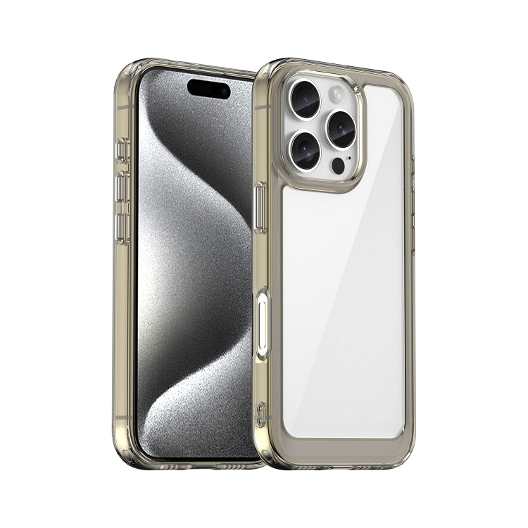 For iPhone 16 Pro Colorful Series Acrylic + TPU Phone Case(Transparent Grey) - iPhone 16 Pro Cases by PMC Jewellery | Online Shopping South Africa | PMC Jewellery | Buy Now Pay Later Mobicred