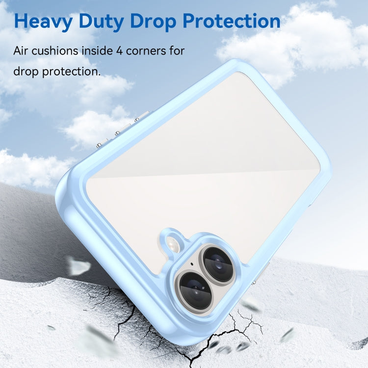 For iPhone 16 Plus Colorful Series Acrylic + TPU Phone Case(Blue) - iPhone 16 Plus Cases by PMC TechLife | Online Shopping South Africa | PMC TechLife | Buy Now Pay Later Mobicred