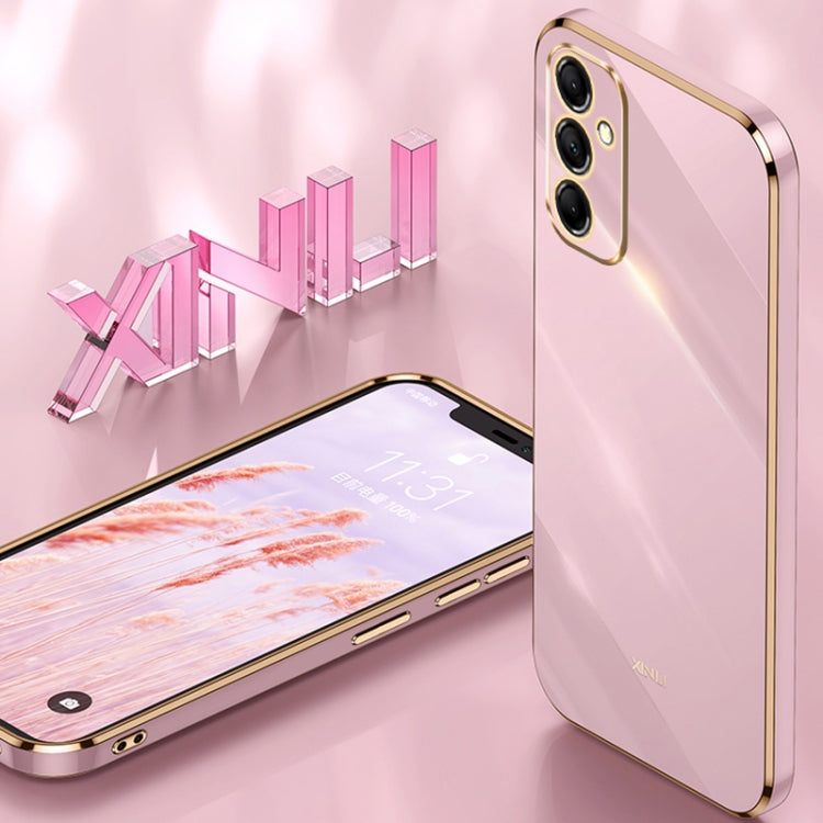 For Samsung Galaxy A55 XINLI Straight Edge 6D Electroplate TPU Phone Case(Black) - Galaxy Phone Cases by XINLI | Online Shopping South Africa | PMC TechLife