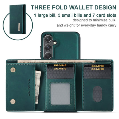 For Samsung Galaxy S24 5G DG.MING M1 Series 3-Fold Multi Card Wallet + Magnetic Phone Case(Green) - Galaxy S24 5G Cases by DG.MING | Online Shopping South Africa | PMC Jewellery | Buy Now Pay Later Mobicred