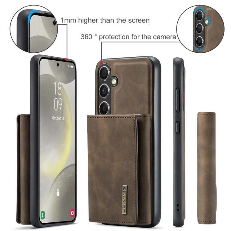 For Samsung Galaxy S24 5G DG.MING M1 Series 3-Fold Multi Card Wallet + Magnetic Phone Case(Coffee) - Galaxy S24 5G Cases by DG.MING | Online Shopping South Africa | PMC Jewellery | Buy Now Pay Later Mobicred