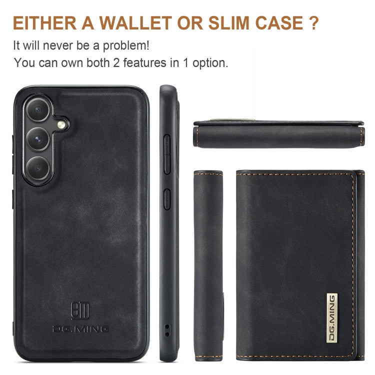 For Samsung Galaxy S24 5G DG.MING M1 Series 3-Fold Multi Card Wallet + Magnetic Phone Case(Black) - Galaxy S24 5G Cases by DG.MING | Online Shopping South Africa | PMC Jewellery | Buy Now Pay Later Mobicred