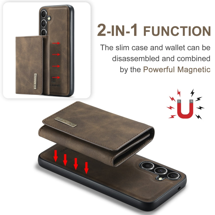 For Samsung Galaxy S24+ 5G DG.MING M1 Series 3-Fold Multi Card Wallet + Magnetic Phone Case(Coffee) - Galaxy S24+ 5G Cases by DG.MING | Online Shopping South Africa | PMC Jewellery | Buy Now Pay Later Mobicred