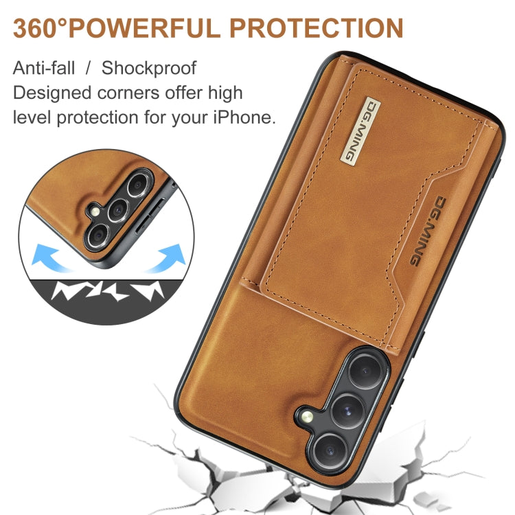 For Samsung Galaxy S24+ 5G DG.MING M2 Series 3-Fold Multi Card Bag + Magnetic Phone Case(Brown) - Galaxy S24+ 5G Cases by DG.MING | Online Shopping South Africa | PMC Jewellery | Buy Now Pay Later Mobicred