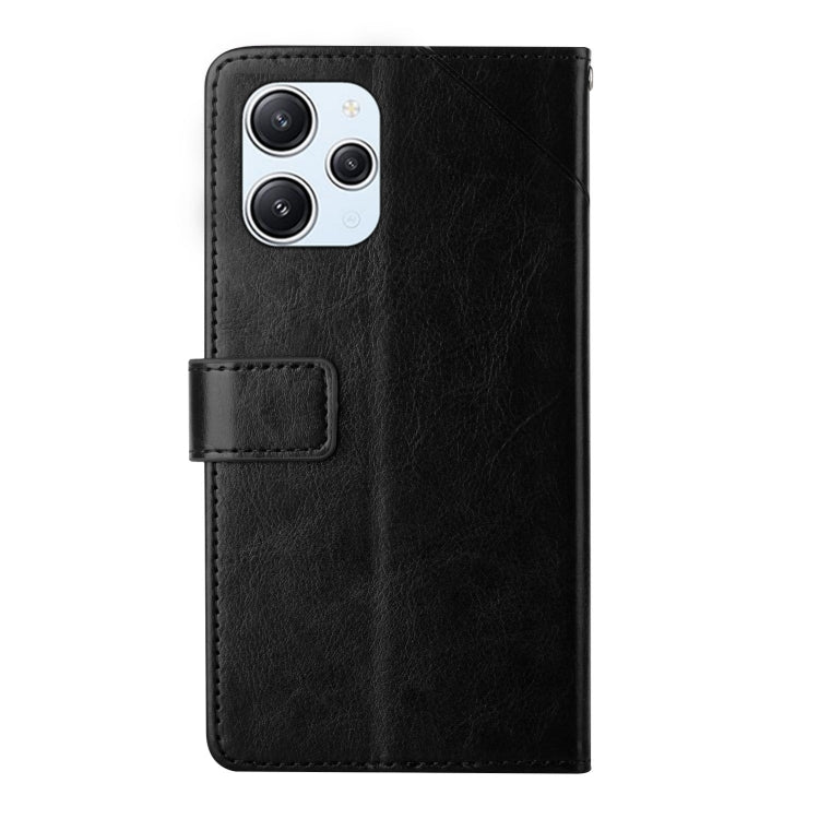 For Xiaomi Redmi 12 4G Global Y-shaped Pattern Flip Leather Phone Case(Black) - Xiaomi Cases by PMC TechLife | Online Shopping South Africa | PMC TechLife | Buy Now Pay Later Mobicred