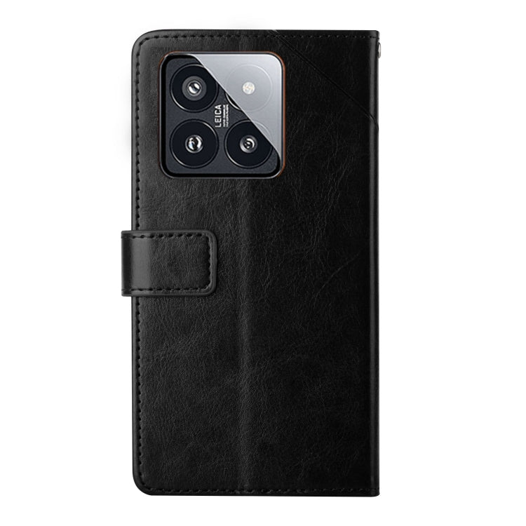 For Xiaomi 14 Pro Y-shaped Pattern Flip Leather Phone Case(Black) - 14 Pro Cases by PMC Jewellery | Online Shopping South Africa | PMC Jewellery | Buy Now Pay Later Mobicred