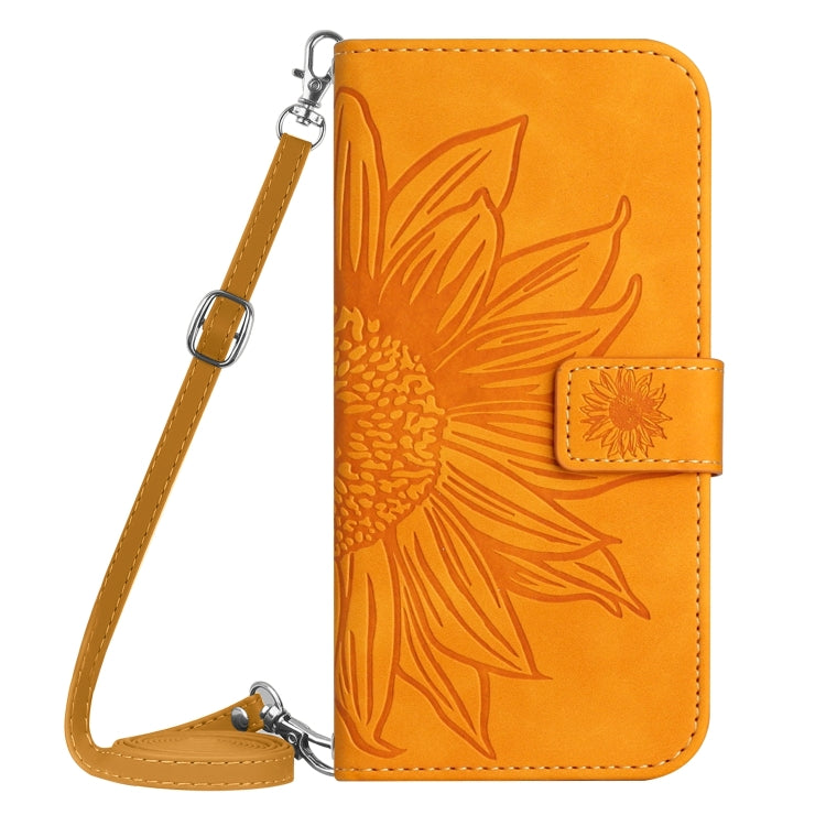 For Xiaomi 14 Pro Skin Feel Sun Flower Embossed Flip Leather Phone Case with Lanyard(Yellow) - 14 Pro Cases by PMC Jewellery | Online Shopping South Africa | PMC Jewellery | Buy Now Pay Later Mobicred