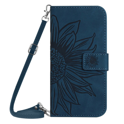 For Xiaomi Redmi 13C 5G Skin Feel Sun Flower Embossed Flip Leather Phone Case with Lanyard(Inky Blue) - 13C Cases by PMC Jewellery | Online Shopping South Africa | PMC Jewellery | Buy Now Pay Later Mobicred