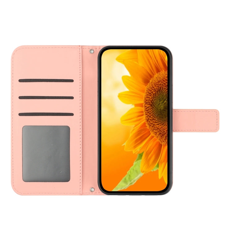 For Xiaomi Redmi Note 13 Pro 4G Global Skin Feel Sun Flower Embossed Flip Leather Phone Case with Lanyard(Pink) - Note 13 Pro Cases by PMC Jewellery | Online Shopping South Africa | PMC Jewellery | Buy Now Pay Later Mobicred