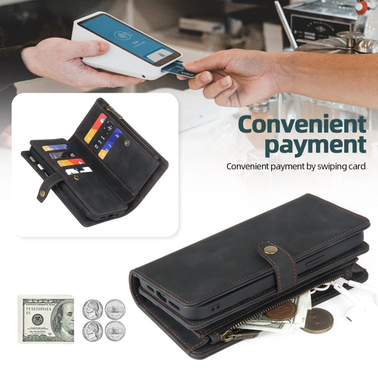 For Samsung Galaxy S20 FE Zipper Wallet Detachable MagSafe Leather Phone Case(Black) - Galaxy S20 FE Cases by PMC TechLife | Online Shopping South Africa | PMC TechLife