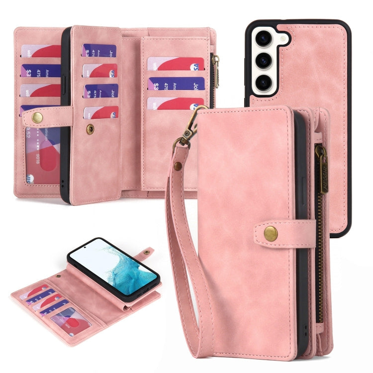 For Samsung Galaxy A14 5G Zipper Wallet Detachable MagSafe Leather Phone Case(Pink) - Galaxy Phone Cases by PMC Jewellery | Online Shopping South Africa | PMC Jewellery