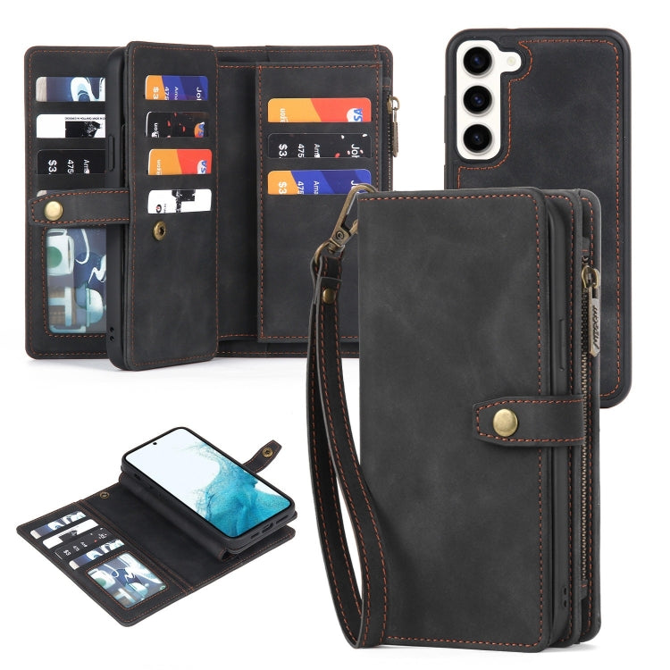 For Samsung Galaxy A53 5G Zipper Wallet Detachable MagSafe Leather Phone Case(Black) - Galaxy Phone Cases by PMC TechLife | Online Shopping South Africa | PMC TechLife