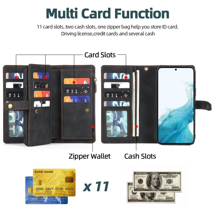 For Samsung Galaxy A53 5G Zipper Wallet Detachable MagSafe Leather Phone Case(Black) - Galaxy Phone Cases by PMC TechLife | Online Shopping South Africa | PMC TechLife