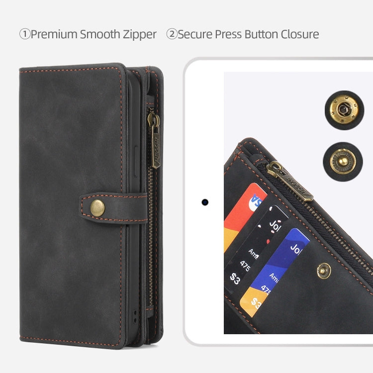 For Samsung Galaxy A71 5G Zipper Wallet Magnetic Detachable Leather Phone Case(Black) - Galaxy Phone Cases by PMC TechLife | Online Shopping South Africa | PMC TechLife | Buy Now Pay Later Mobicred