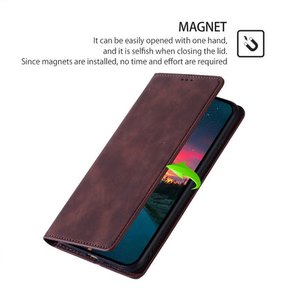 For Infinix Note 40 Pro 4G Skin Feel Magnetic Leather Phone Case(Dark Brown) - Infinix Cases by PMC Jewellery | Online Shopping South Africa | PMC Jewellery | Buy Now Pay Later Mobicred