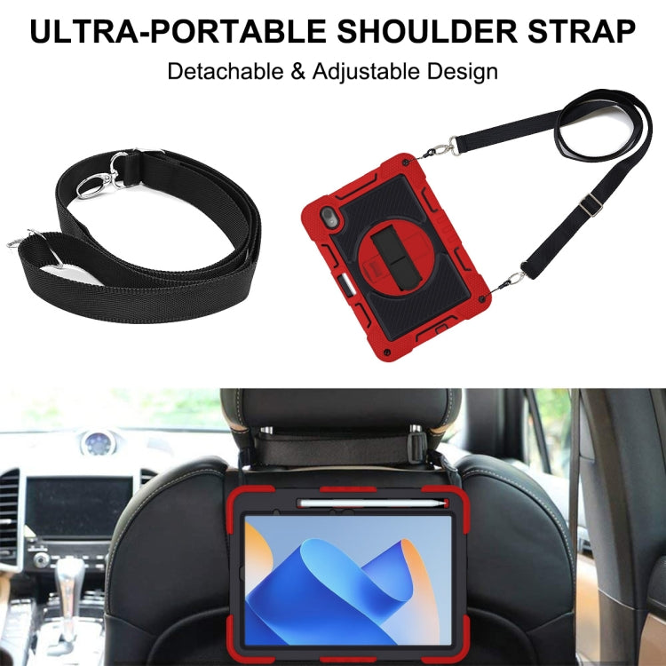 For Huawei MatePad 11 2023 360 Degree Rotation PC Contrast Silicone Tablet Case(Red + Black) - Huawei by PMC TechLife | Online Shopping South Africa | PMC TechLife | Buy Now Pay Later Mobicred
