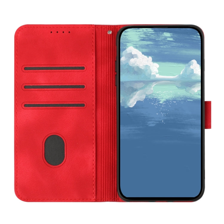 For iPhone 16 Pro Max Line Pattern Skin Feel Leather Phone Case(Red) - iPhone 16 Pro Max Cases by PMC Jewellery | Online Shopping South Africa | PMC Jewellery | Buy Now Pay Later Mobicred