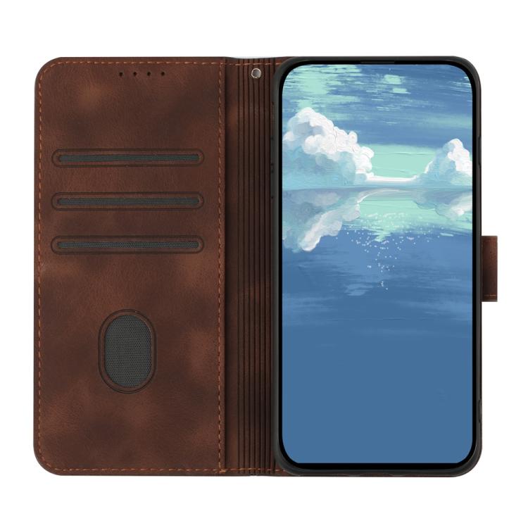 For iPhone 17 Pro Max Line Pattern Skin Feel Leather Phone Case(Coffee) - free shipping - PMc TechLife - Order now!
