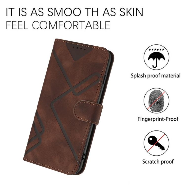 For iPhone 17 Pro Max Line Pattern Skin Feel Leather Phone Case(Coffee) - free shipping - PMc TechLife - Order now!