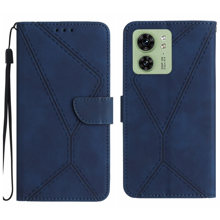 For Motorola Edge 40 Stitching Embossed Leather Phone Case(Blue) - free shipping - PMC TechLife - Order now!