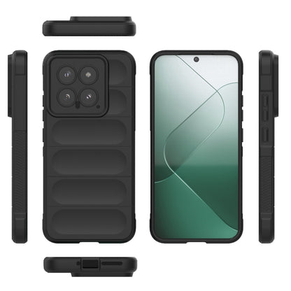 For Xiaomi 14 5G Magic Shield TPU + Flannel Phone Case(Dark Green) - 14 Cases by PMC Jewellery | Online Shopping South Africa | PMC Jewellery | Buy Now Pay Later Mobicred